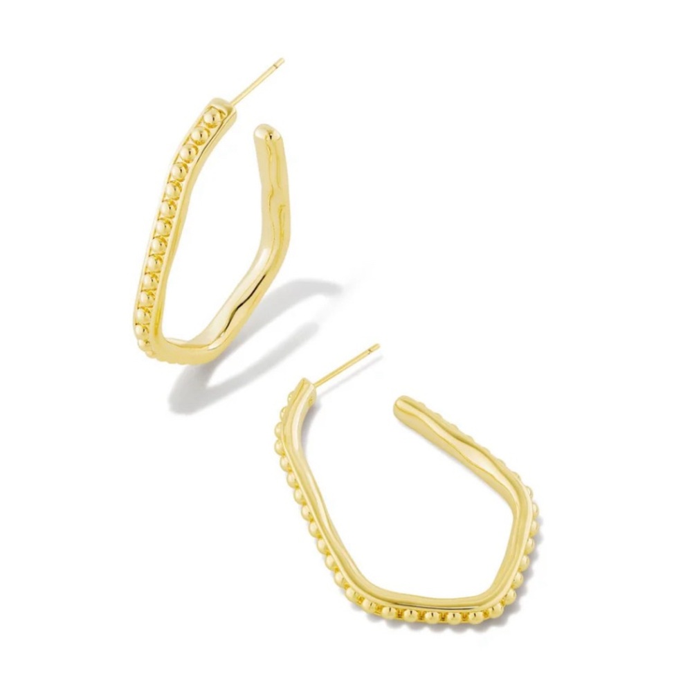 Kendra Scott Lonnie Beaded Hoop Earrings in Gold